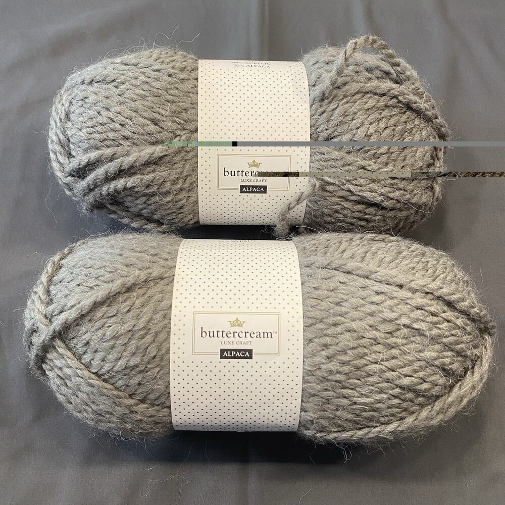 Buttercream Luxe Craft Alpaca Yarn 2 Skeins Charcoal 130yd Super Bulky #6